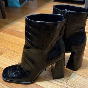 Sam Edelman circus faux croc leather booties
